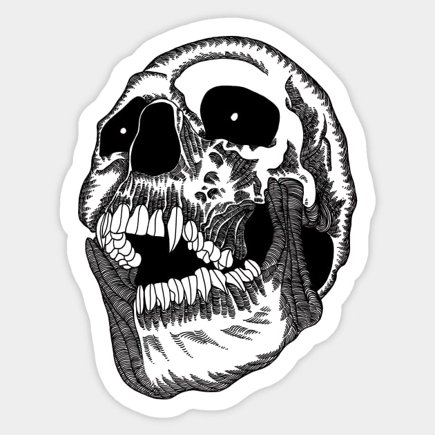 Screaming Skull Sticker by FUN ART